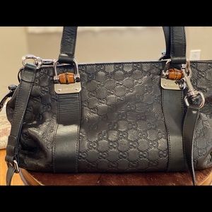 Gucci Leather Bag with Bamboo Detail